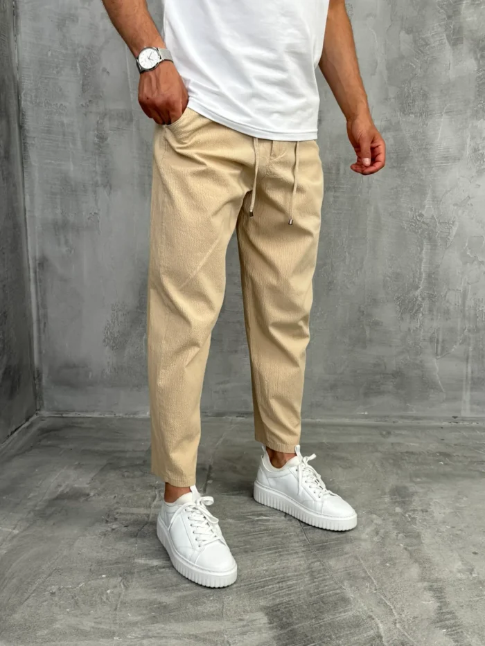 muske pantalone letnje siroke bez boja sa lastikom oko pojasa pzr5058 slika 2