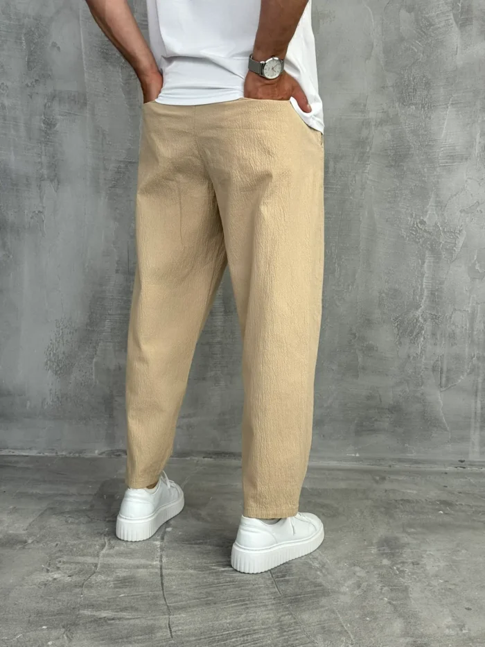 muske pantalone letnje siroke bez boja sa lastikom oko pojasa pzr5058 slika 4