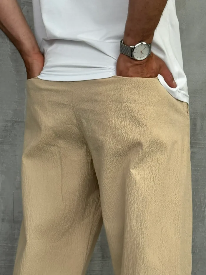 muske pantalone letnje siroke bez boja sa lastikom oko pojasa pzr5058 slika 5