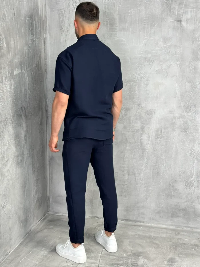 pamucni letni komplet teget pantalone i kosulja pzr1908 slika 2