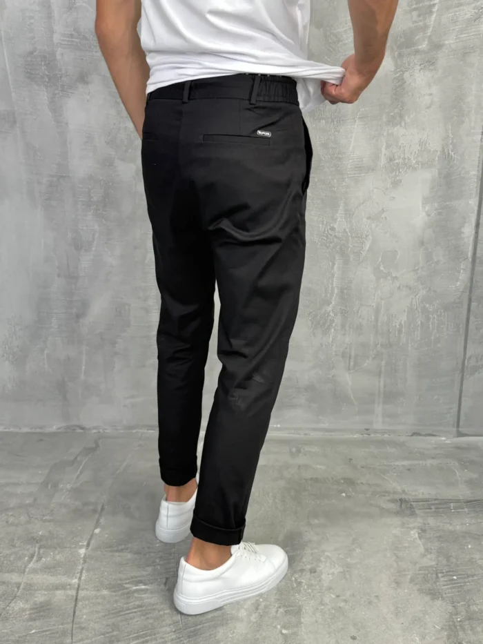 letnje pantalone muske crne pamucne pzr5060 slika 2