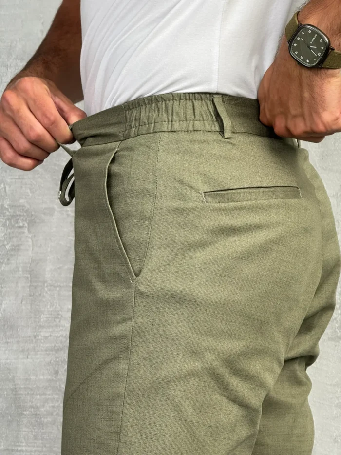 letnje pantalone muske maslinaste pamucne pzr5060 slika 3