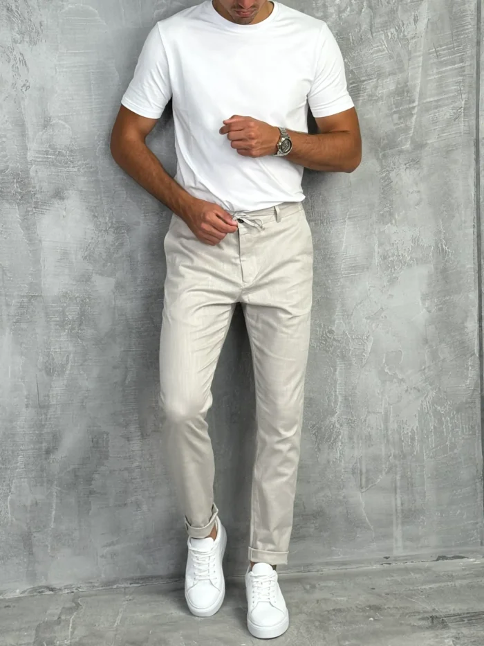 letnje pantalone muske sive pamucne pzr5060 slika 1