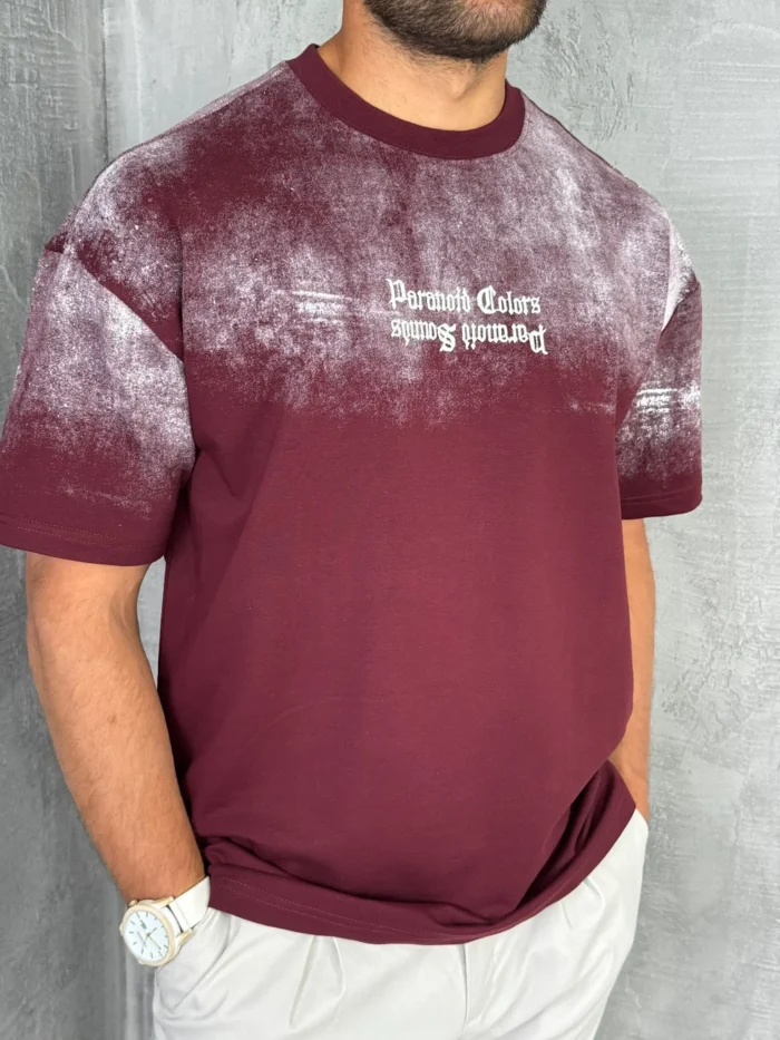 muska majica oversized bordo kb4139 slika 3