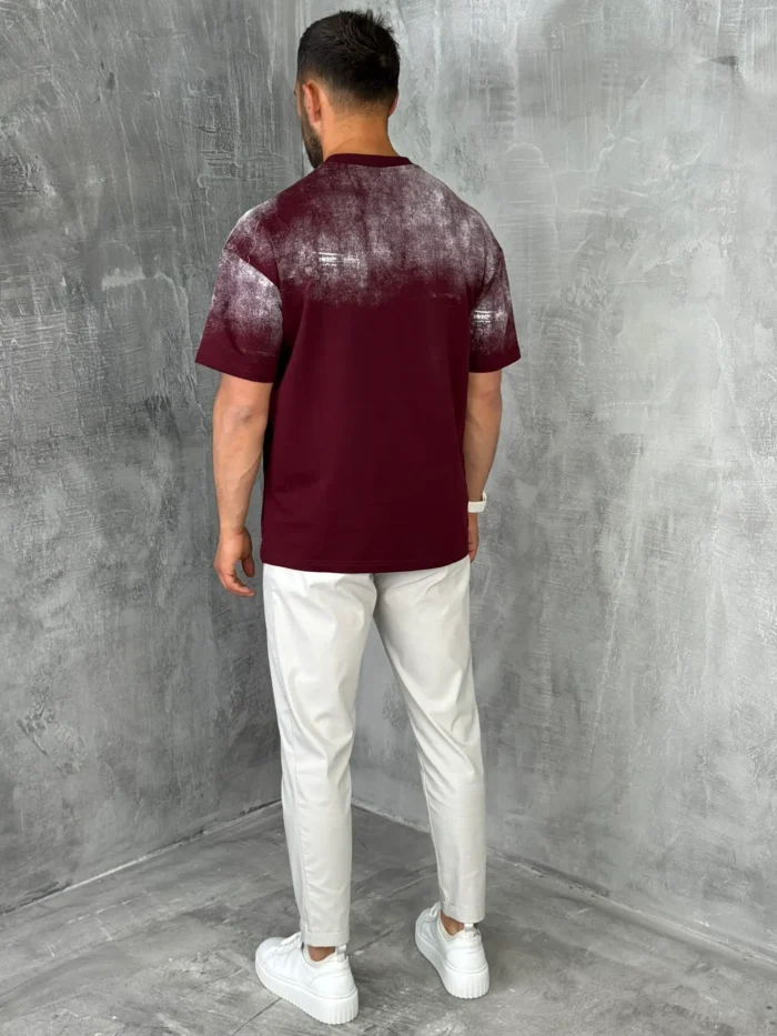muska majica oversized bordo kb4139 slika 4