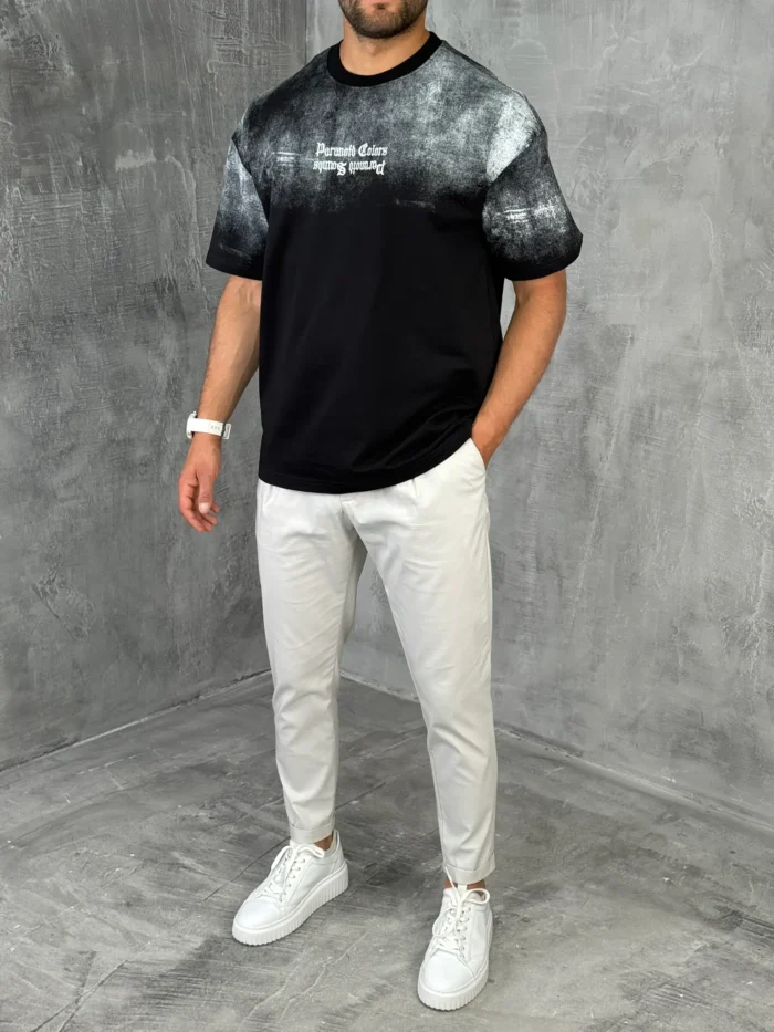 muska majica oversized crna kb4139 slika 4