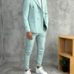 Muško slim fit odelo mint boje