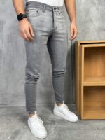 Muške sive slim fit farmerice