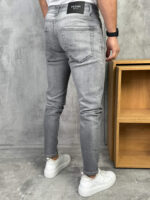 Muške sive slim fit farmerice - Slika 4