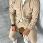 Muški komplet na raskopčavanje sa elastinom slim fit