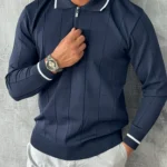 Polu-zip džemper elegantnog kroja