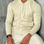 Polu-zip džemper elegantnog kroja sa polo kragnom