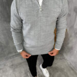 Polu-zip džemper elegantnog kroja PZR7074