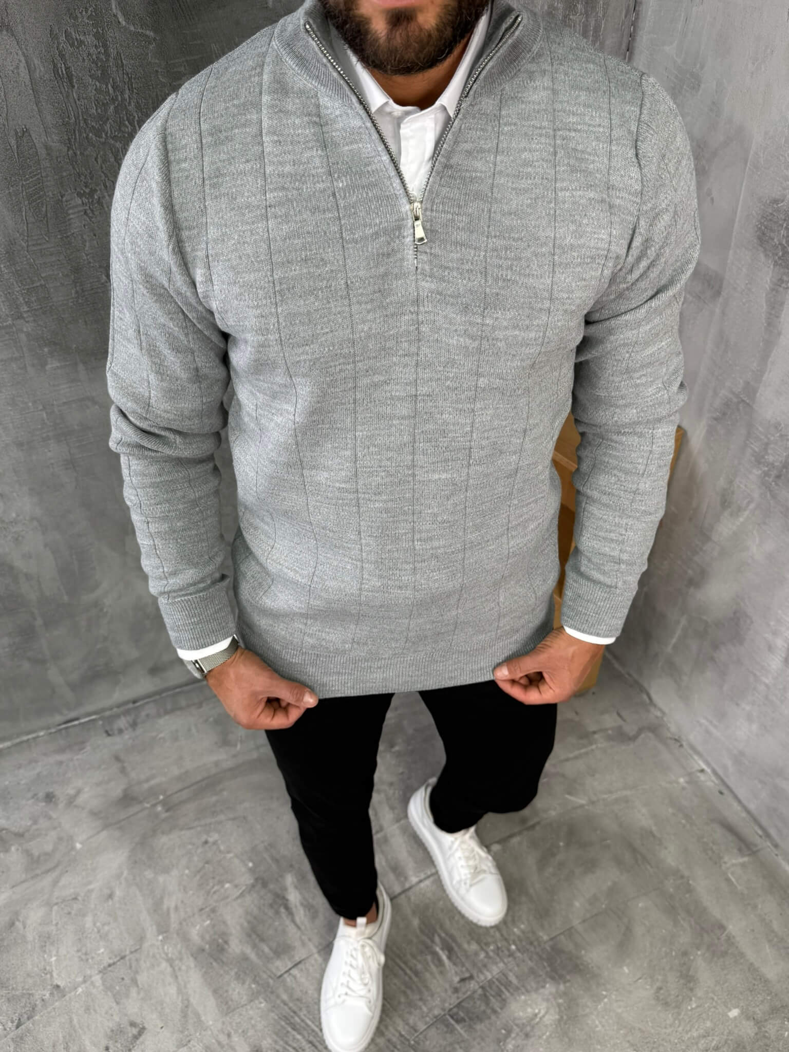 IMG_1637 Polu-zip džemper elegantnog kroja PZR7074 - Slika 1