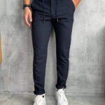 Muške elegatne pantalone na učkur sa elastinom slim fit PZR3008