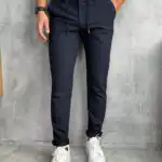 Muške elegatne pantalone na učkur sa elastinom slim fit PZR3008