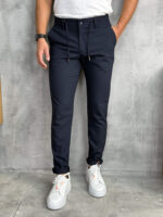 Muške elegatne pantalone na učkur sa elastinom slim fit PZR3008