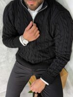 Polu-zip džemper elegantnog kroja PZR7072 - Slika 13