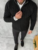 Polu-zip džemper elegantnog kroja PZR7072 - Slika 12