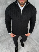 Polu-zip džemper elegantnog kroja PZR7072 - Slika 11