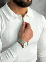 Polu-zip džemper elegantnog kroja slim fit PZR5140 - Slika 13