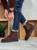 Muške Chelsea čizme sa krznom i debelim đonom - Slika 5