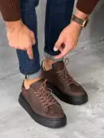 Muške patike od prirodne kože i debelim đonom - Slika 16