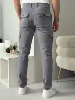 Muške kargo pantalone bez ranfle slim fit - Slika 18