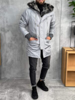 Muška duga zimska jakna sa krznom - Slika 5