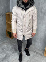 Muška duga zimska jakna sa krznom - Slika 6