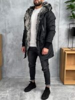 Muška duga zimska jakna sa krznom - Slika 4