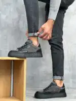 Muške patike od prirodne kože i debelim đonom - Slika 14