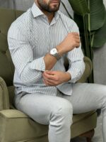 Elegantna kosulja na pruge PZR2277 - Slika 2