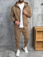 Muške komplet trenerke sa rajsferšlusom premium pamuk - Slika 5