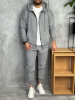 Muške komplet trenerke sa rajsferšlusom premium pamuk - Slika 7