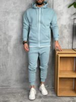 Muške komplet trenerke sa rajsferšlusom premium pamuk - Slika 9