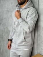 Muške komplet trenerke sa rajsferšlusom premium pamuk - Slika 6