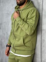 Muške komplet trenerke sa rajsferšlusom premium pamuk - Slika 3