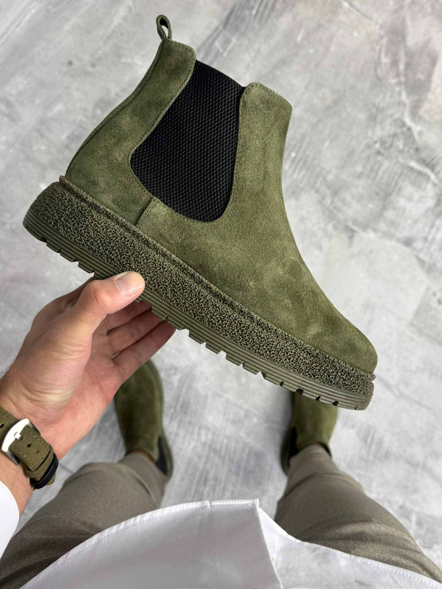 Muške Chelsea čizme sa krznom i debelim đonom