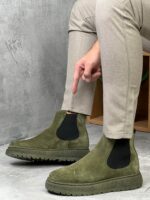 Muške Chelsea čizme sa krznom i debelim đonom - Slika 9