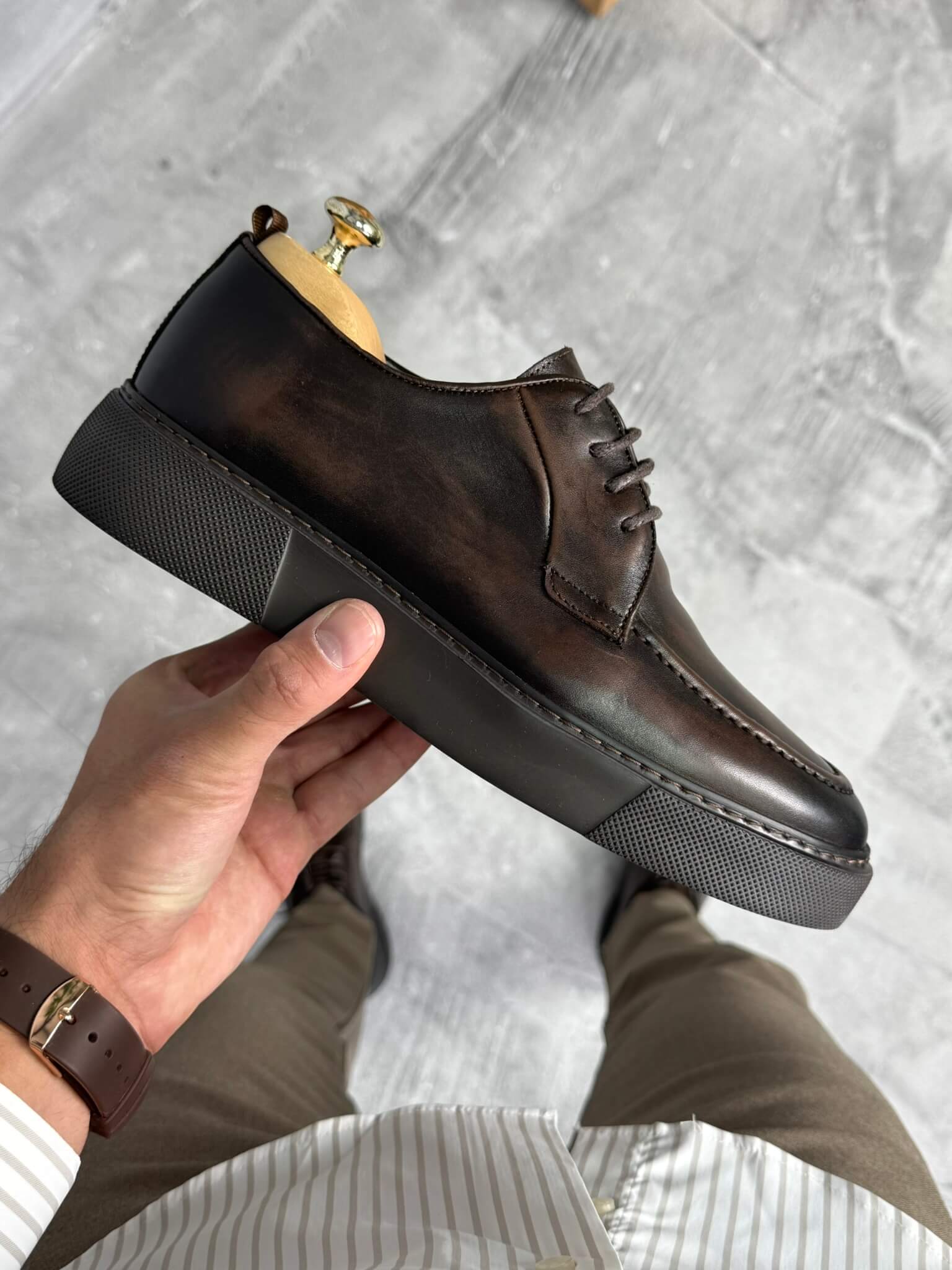 muske kozne cipele moderne sa pertlama braon ter8030 10