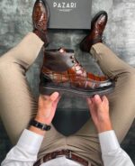 Muške kroko čizme od prave kože TER8003