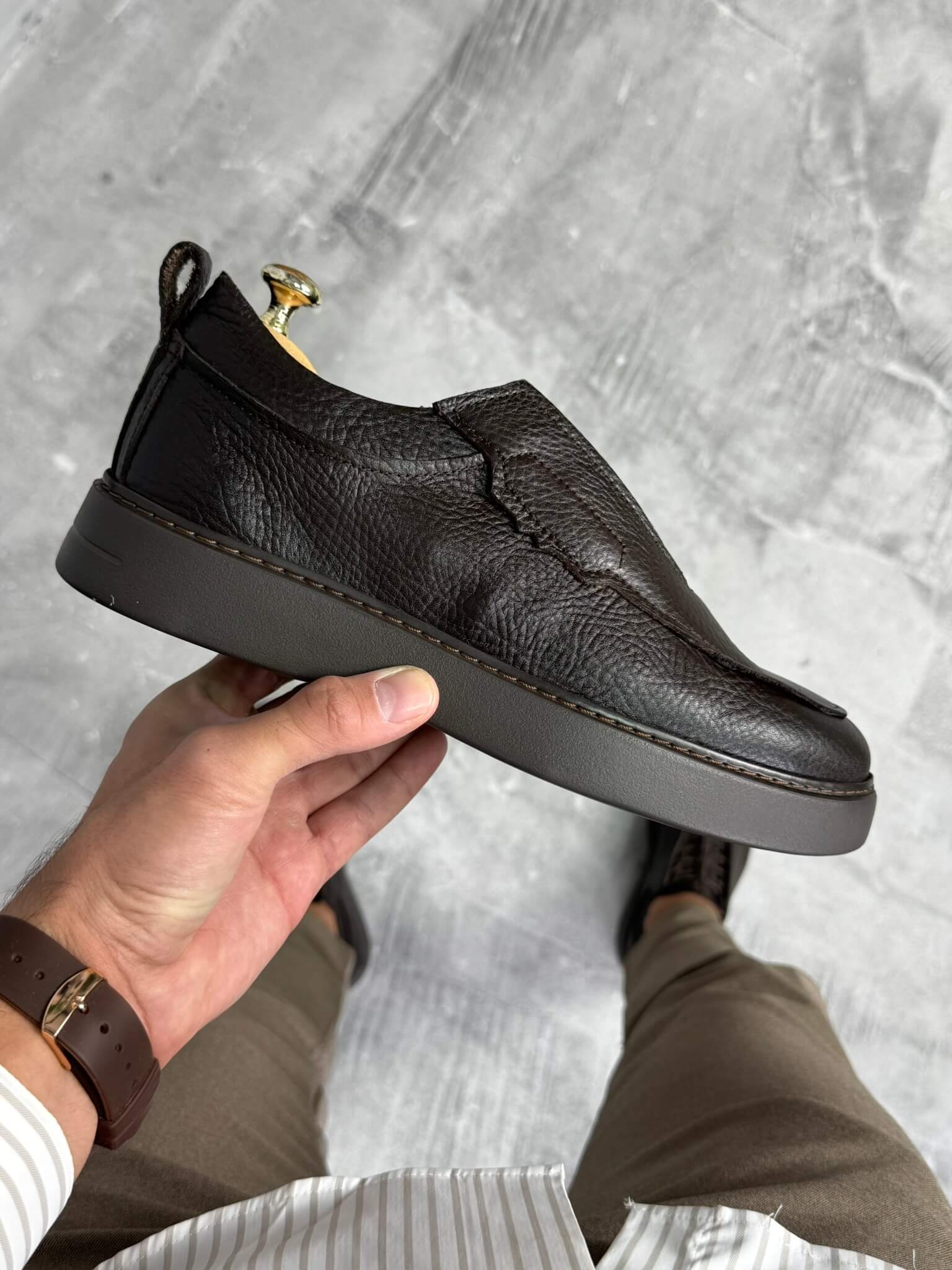 muske kozne slip on cipele udoban casual model braon ter8599 10