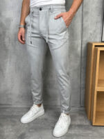 Muške elegatne zimske pantalone sa učkurom slim fit PZR3088 - Slika 7