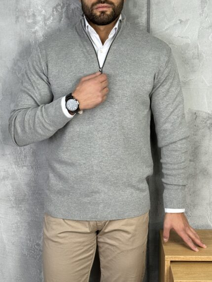 Polu-zip džemper elegantnog kroja PZR7031