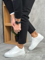 Muške kožne patike od prirodne kože – elegantne crne i bele patike - Slika 5