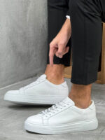 Muške kožne patike od prirodne kože – elegantne crne i bele patike - Slika 3