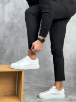 Muške kožne patike od prirodne kože – elegantne crne i bele patike - Slika 10