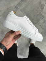 Muške kožne patike od prirodne kože – elegantne crne i bele patike - Slika 2