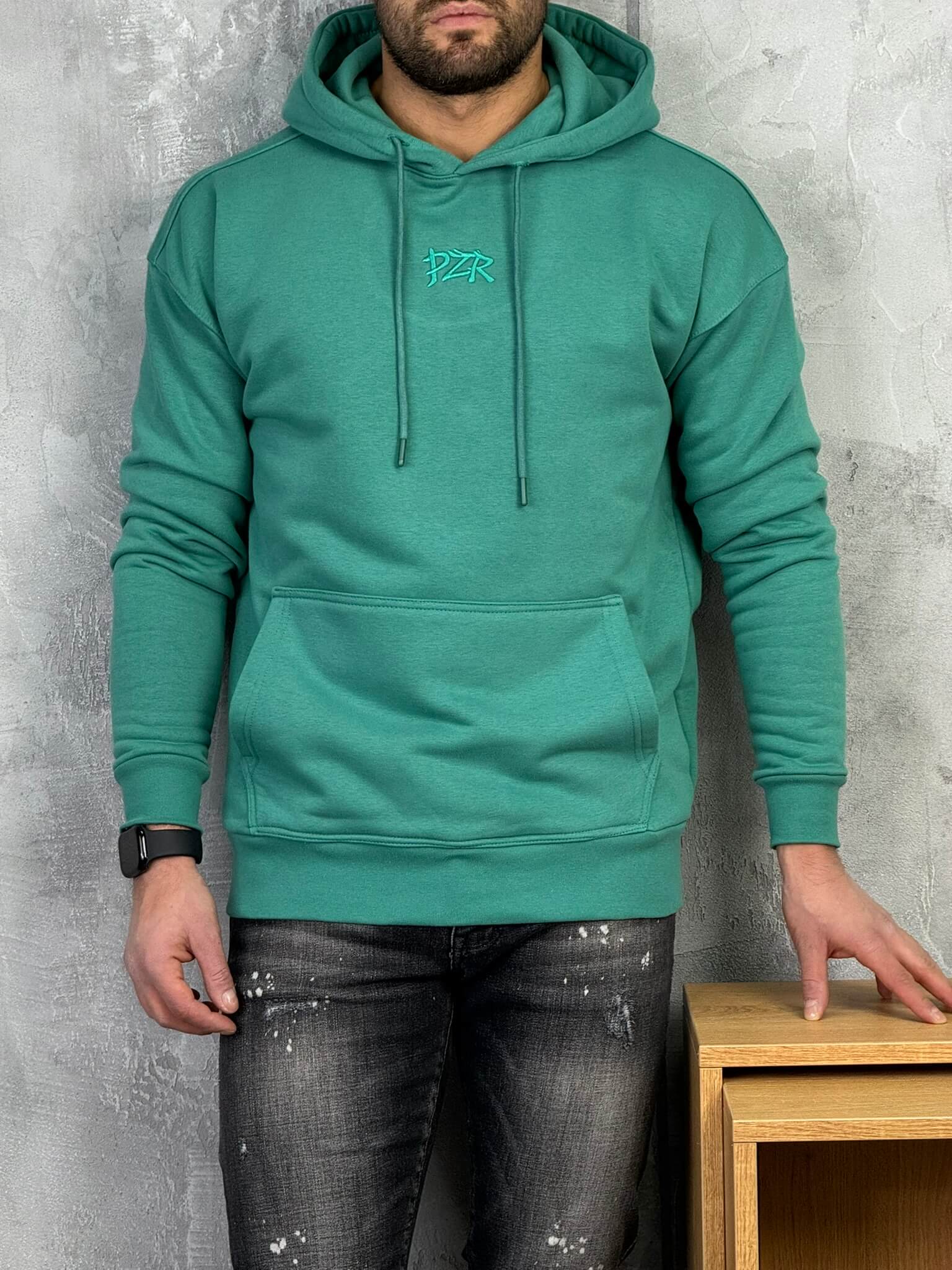 muski duks sa kapuljacom zelena pzr6353 4